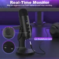 thumbnail image 4 of USB Microphone, Condenser Computer PC Mic, Plug&Play Gaming Microphones for PS 4&5.Headphone Output&Volume Control, Mic Gain Control, Mute Button for Vocal, 4 of 5