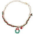 thumbnail image 1 of Pulsera navideña GOOHOCHY ajustable, multicolor trenzada, con dijes navideños, 1 of 8