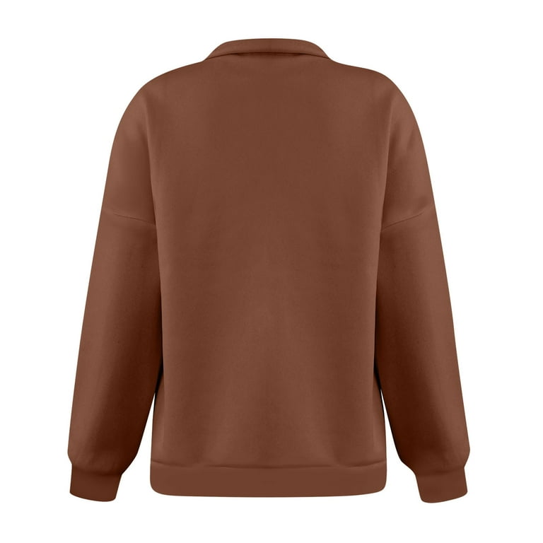 Sksloeg Womens Half Zip Sweatshirt Oversized Long Sleeve Collar Drop  Shoulder Purple 1/4 Zipper Pullover Jacket,Purple L 