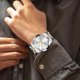 thumbnail image 5 of Reloj luminoso de acero inoxidable para hombre, reloj de pulsera de cuarzo resistente al agua con reloj moderno a juego para pareja, regalo para él, reloj de cuarzo de acero inoxidable, 5 of 5