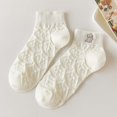 thumbnail image 2 of Kmdttou Athletic Running Socks Low Cut Sports Tab Socks Embroidered Socks Women's Spring And Summer Thin Milk White Socks, 2 of 2