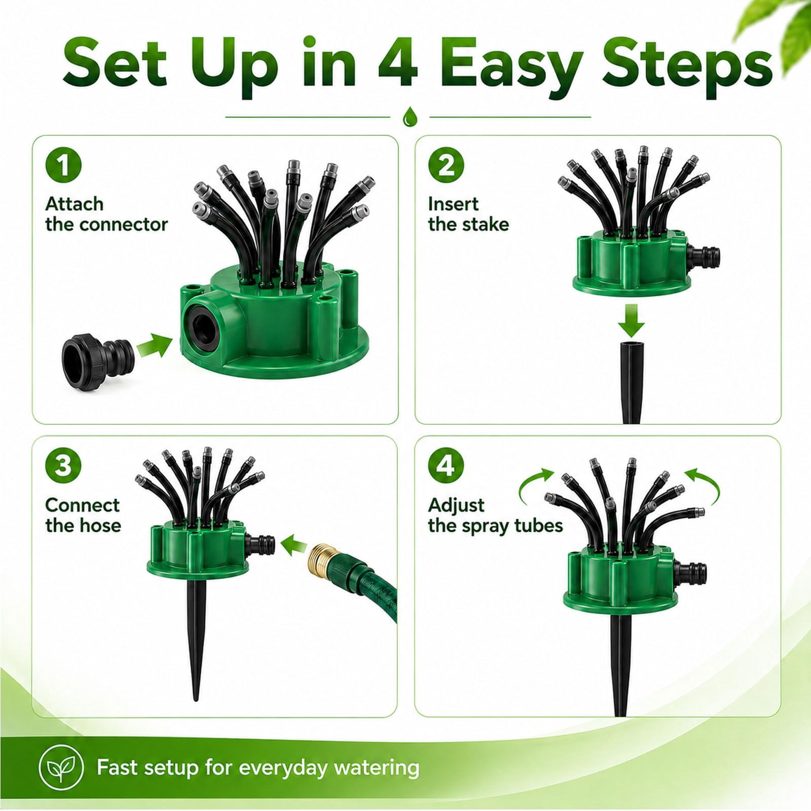 2026 New 360° Multi-Directional Lawn Sprinkler with Flexible Spray Nozzles for Yard