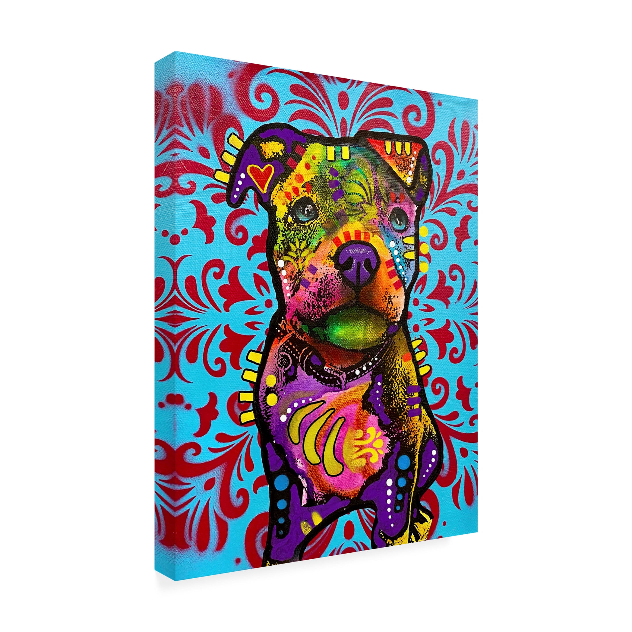 Canvas Wall Art - Dean Russo 'Pittie Pup' Wall Art for Living Room, Bedroom, or Office Décor by Trademark Fine Art - 35 x 47 Inches
