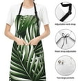 thumbnail image 4 of Kdxio Tropical Palm Leaves1 Apron with Pockets Adjustable Kitchen Aprons for Men Women Waterproof Aprons for Cooking,Drawing,Crafting, Baking Household Cleaning, 4 of 8