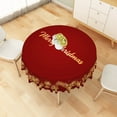 thumbnail image 4 of LFEEY Merry Christmas Round Tablecloth, Kitchen Table Tables Covers, Party Decoration, Red, 70 inch, 4 of 6