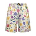 thumbnail image 2 of Men's Pajama Shorts Bottoms with Pockets Soft Lightweight Lounge Sleep Wear Colorful Watercolor Floral, 2 of 6
