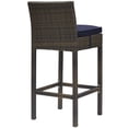 thumbnail image 5 of Modway Tabouret de Bar Extérieur en Rotin avec Conduit Marron et Bleu Marine (Lot de 4), 5 of 5