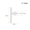 thumbnail image 3 of 5mm Dia 11 Teeth T Shaped Metal Magnetic Drill Chuck Key Silver Tone, 3 of 5
