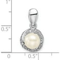 thumbnail image 4 of Sterling Silver Rhodium-Plated With Diamond & Fwc Pearl Pendant (22 X 11) Made In Thailand qp4971, 4 of 5