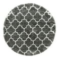 thumbnail image 3 of Unique Loom Rabat Shag Collection Area Rug - Marble (5' 1" Round Gray/Ivory), 3 of 7