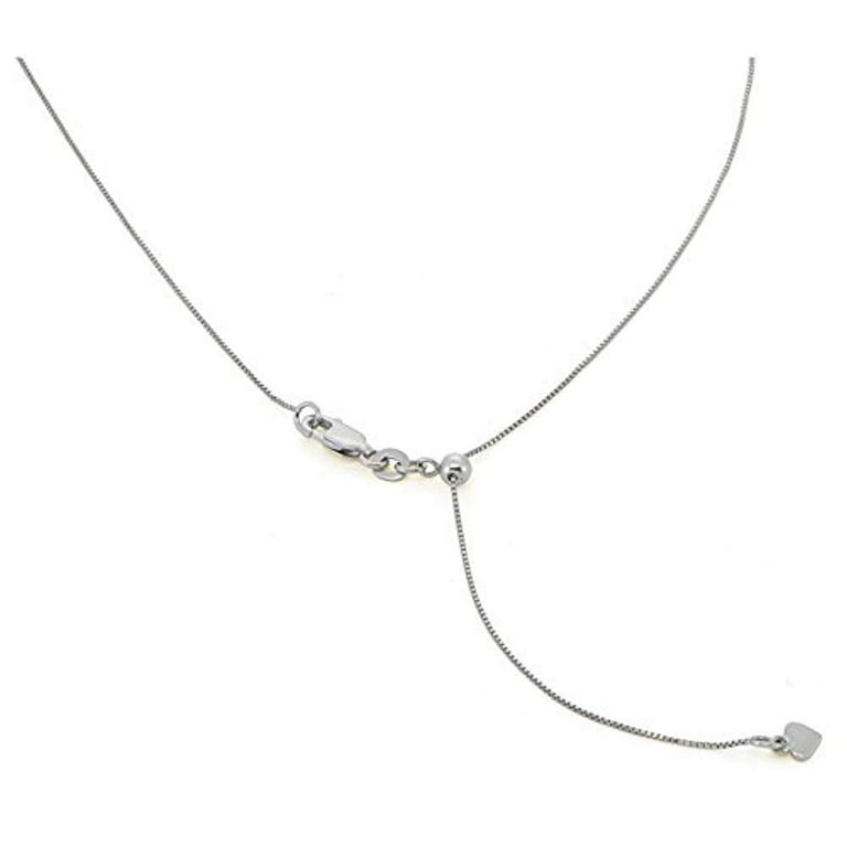 Adjustable Cable Chain .9mm Adjust to 22 inches Yellow Gold on Sterling Silver Adjustable Cable Chain .9mm Adjust to 22 inches Yellow Gold on Sterling Silver