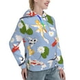 thumbnail image 6 of Kdxio Colorful Koi Fish Print Womens Oversized Hoodies Sweatshirts Hooded Pullover Tops Sweaters Casual-X-Large, 6 of 7