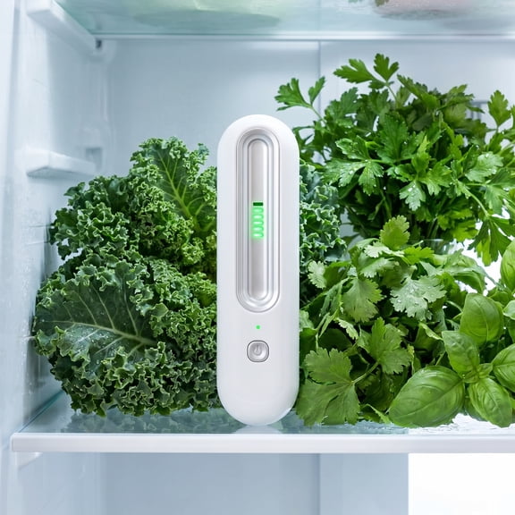 Rechargeable Fridge Deodorizer Odor Eliminator – Compact Cordless, Unscented & Long-Lasting, No Filter Replacement – Odor Control for Kitchen, Freezer & Food Storage (White)