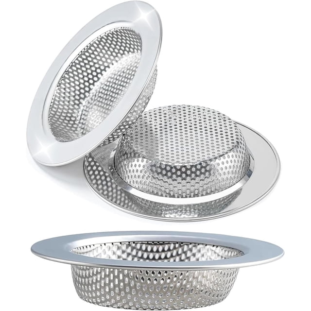 3 Piezas Filtro de Acero Inoxidable para Fregadero de Cocina, Coladeras para Cocina, Cartucho de Malla Inoxidable, Antiobstrucción para Fregaderos de Cocina