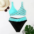 thumbnail image 5 of PEASKJP Women's Bikini Swimsuit Two Piece Plus Size High Wasit Modest 2 PC Bathing Suit Green L, 5 of 5