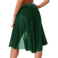 thumbnail image 2 of Doomiva Womens Elegant Ballroom Dance Skirt High Low Flowy Ballet Midi Skirt Practice Dancewear Dark Green L, 2 of 5