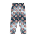 thumbnail image 5 of Xecao Popcorn On Blue Lines Women's Straight Lounge Pajama Pants: The Epitome of Relaxed Sleepwear, 5 of 9