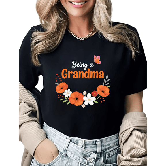 Vintage Grandma Life Complete Gift Graphic Tees Womans T-shirt Black S-5XL Tops