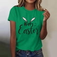 thumbnail image 4 of Mujeres de Manga Corta Tops Casual Nuevo Cuello Redondo Pascua, Ligera Camiseta de Poliéster Spandex, 4 of 4