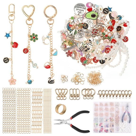 314Pcs Zinc Alloy Keychain Making Kit Enhance Focus DIY Key Ring Set Inspire Imagination Keychain Charm Clip Add Fun for DIY