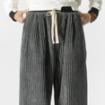 thumbnail image 5 of YUGYXL Drawstring Corduroy Pants for Men Plus Size Loose Tapered Pants Elastic Waist Breathable Comfy Lounge Pants Gray XXXL, 5 of 8
