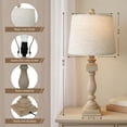 thumbnail image 2 of Tnuyoah 26'' Farmhouse Table Lamps for Living Room Set of 2 - Traditional Bedside Lamps for Bedroom - Nightstand Lamps with Beige Fabric Shades, Gray, 2 of 7