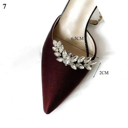 1PC Lady Wedding Charms Jewelry Women Rhinestones Removable Bride Shoes Decoration Shoe Clips Shoes Decorations Charm Buckle 7