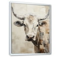 thumbnail image 2 of Designart "Distinguished Beige Bovine Image III" Cattle Floater Framed Wall Decor, 2 of 5