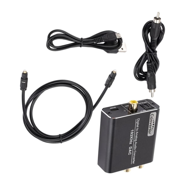 Convertidor de audio analógico, conector de 3,5 mm DAC de 192 , convertidor de fibra óptica, HDTV, óptico coaxial a Sunnimix Convertidor de audio