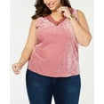 thumbnail image 2 of I.N.C Womens Velvet Tank Top, Pink, Plus Size, 0X, 2 of 3
