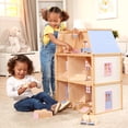 thumbnail image 6 of Melissa & Doug Modern Wooden Multi-Level Dollhouse With 19 pcs Furniture [White], 6 of 10