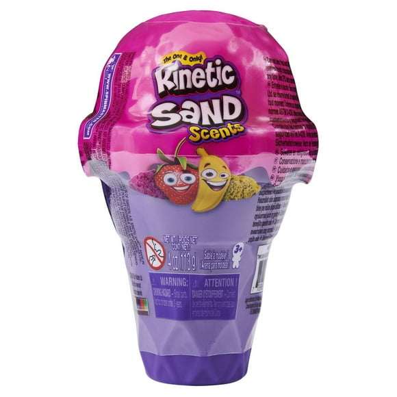 Kinetic Sand Scents, 4oz Ice Cream Cone Container with 2 Colors of All-Natural Scented Kinetic Sand (Styles May Vary), Kinetic Sand Scents Container
