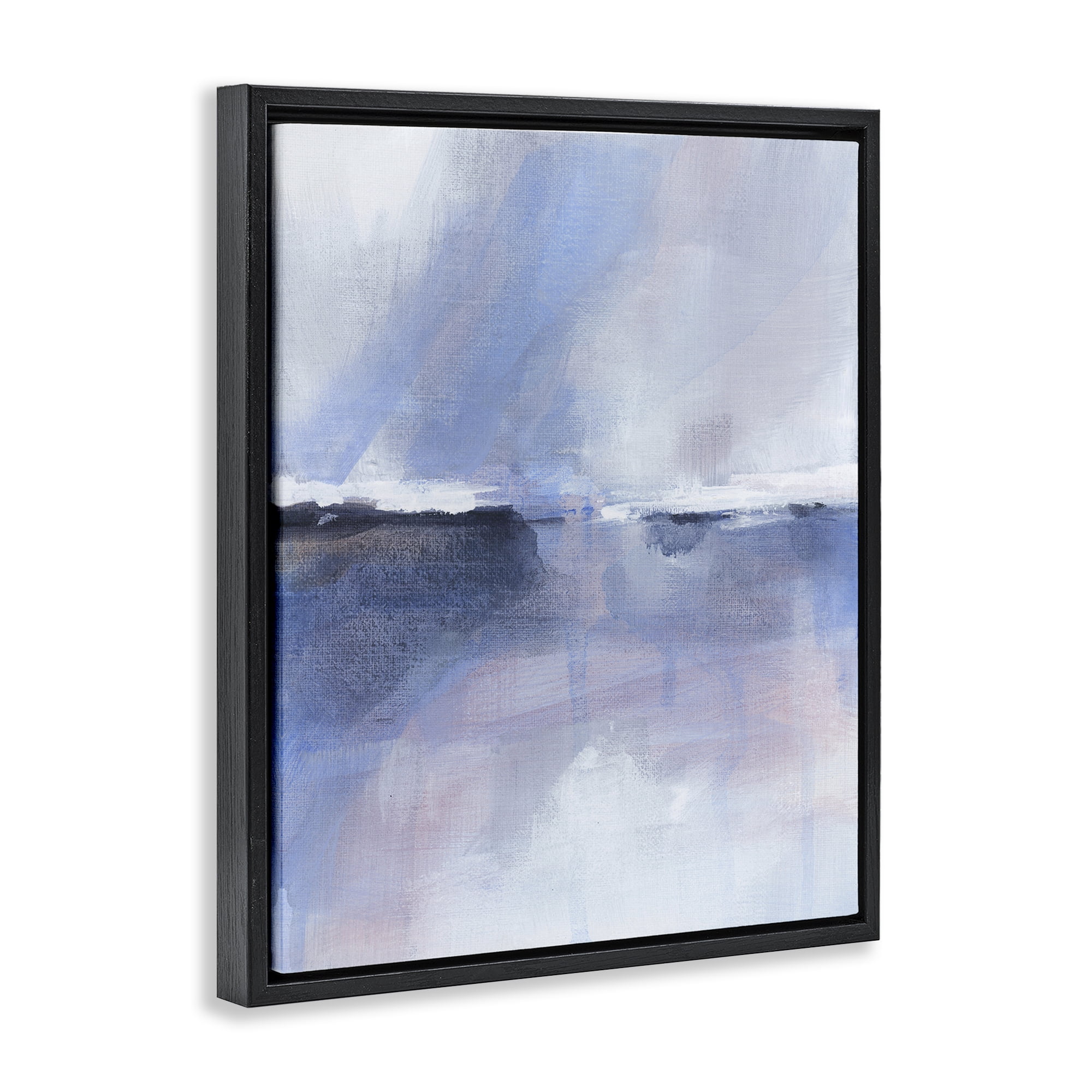 Stupell Industries Subtle Landscape Abstraction Abstract Painting Black Floater Framed Canvas Art Print Wall Art, 17 x 21