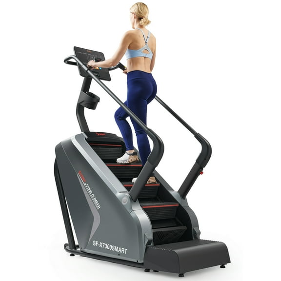 Sunny Health & Fitness High-Intensity Stair Stepper Climber, Commercial Grade, 25 Levels of EMS, Cardio and Lower Exercise, 400LB Capacity w FREE SunnyFit App - SF-X7300SMART