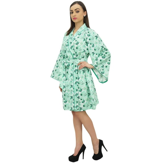 Bimba Women Floral Print Robe With Belt Bridesmaid Kimono Sleepwear Coverup - 12
