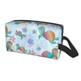 thumbnail image 2 of Goofa Colorful Sea Turtle Printed Toiletry Bag with Handle,Large Capacity Travel Makeup Cosmetic Bag for Women, Carry on Airport Airline Compliant Bag, 2 of 9