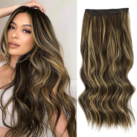 Synthetic Hairpiece - Long Wavy Clip In Hair Extensions For Women - High Temperture Fiber