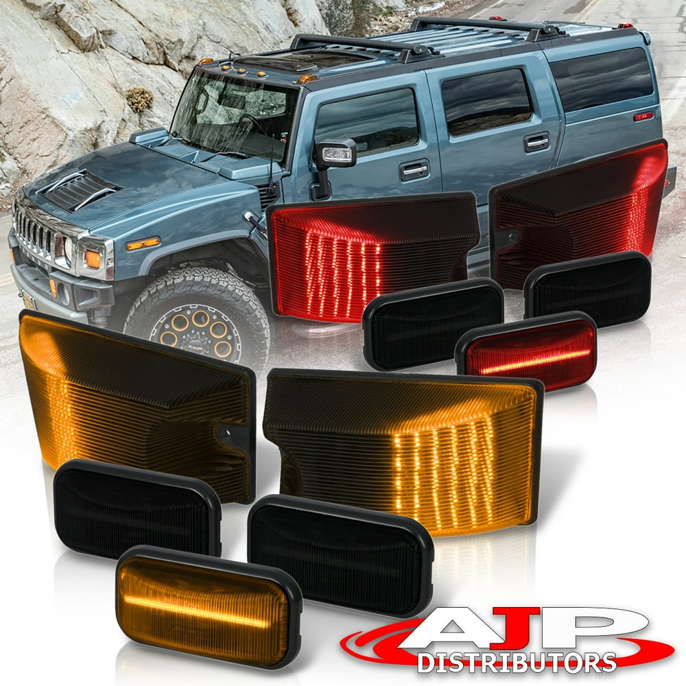 For 20032009 Hummer H2 / H2 SUT (10Pieces) Front Amber + Rear Red LED Top Cab Roof Marker