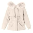 thumbnail image 2 of RYDCOT Warm Winter Coats for Women Mid Length Sherpa Lined Warm Heavy Jackets Windproof Thickened Down Jacket Outerwear with Faux Fur Hood Sale, 2 of 6
