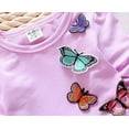 thumbnail image 3 of Baby Girls Clothing Set 2pcs Long Sleeve T Shirt and Skirt Pants Cute Clothes for Kids,Purple,1-2Years, 3 of 4