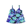 thumbnail image 1 of Beach Diva Womens Tropical Print Tankini Swim Top, Multicoloured, 8, 1 of 2
