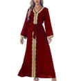 thumbnail image 4 of YHAJDS Women's Casual Dress,Long Sleeve Long Dress for Women Solid Color Round Neck Ankle Length Dress Elegant Casual Dress with Sleeves Comfortable Fall Dresses for Women, 4 of 5