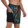 thumbnail image 2 of Daiia Owl In Blue Mens Swim Trunks Swim Shorts Quick Dry Swim Shorts with Mesh Lining Pockets-3X-Large, 2 of 9