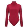 thumbnail image 4 of YOTMKGDO Body Suit Tights for Women Women's Base Coat Solid Color High Collar Long Sleeve Triangle Bodysuit Jumpsuit Turtleneck Shirt Women, Sizes XL-5XL, 4 of 8