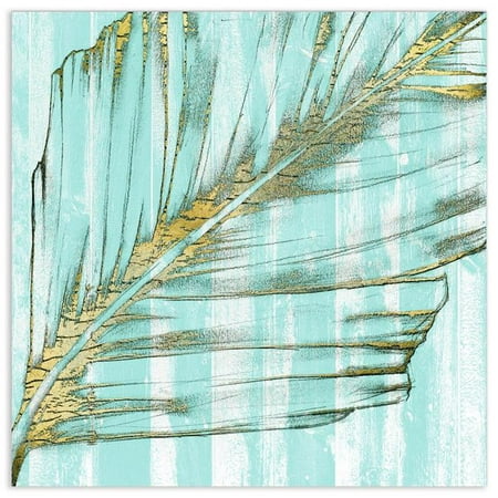 Empire Art Direct Tmp 126381 3838 38 X In Beach Frond Gold I Frameless Tempered Glass Panel Contemporary Wall Canada - Tempered Glass Wall Art Canada
