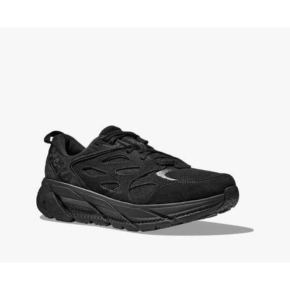 Hoka One One Clifton L Suede 1122571-BBLC Men's US 5 Black Running Shoes TF2011