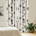 thumbnail image 2 of Ambesonne Astral Curtains, Astrology Pattern Medieval, Pair of 28"x95", Pale Tan and Black, 2 of 5