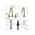 thumbnail image 5 of WOWOW Widespread Bathroom Faucets for Sink 3 Hole Gold, 8 inch Bathroom Faucet with Pop Up Drain Assembly and Water Supply Lines 2 Handle 360° Swivel Spout Basin Faucets for Vanity Lavatory, 5 of 6