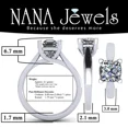thumbnail image 3 of 3.00ct Cushion Lucita Solitaire Simulated Diamond Wedding Engagement Ring 14K Gold-8.0mm-Size 7.5, 3 of 7