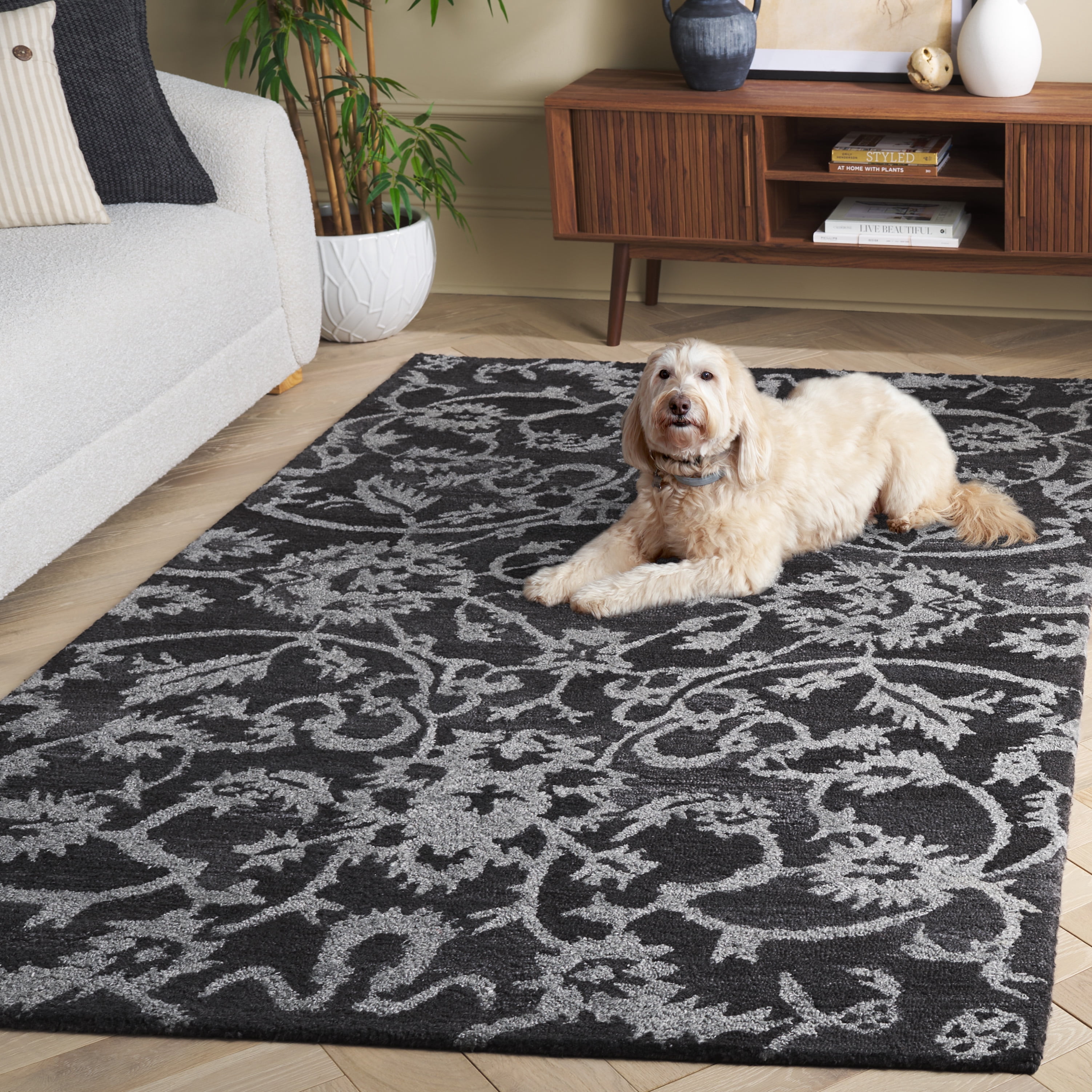 SAFAVIEH Anatolia Jamaar Floral Area Rug, Grey, 3' x 5'